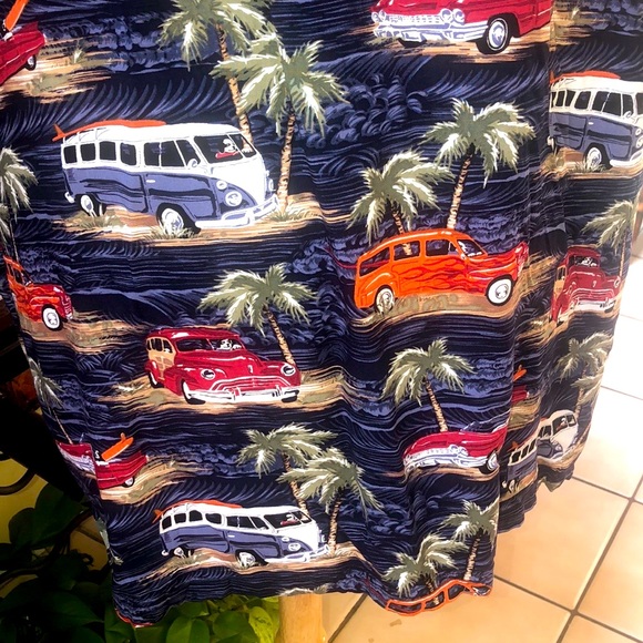 Big Digs Men’s Hawaiian “ Surfing Beach Cars Short Sleeve Shirt Size 4X - Picture 9 of 14